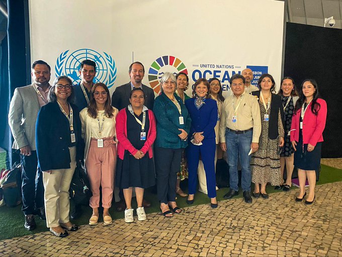 Martha Delgado cuatro compromisos voluntarios por parte de México para avanzar en la agenda de acción oceánica (Foto: Twitter@marthadelgado)