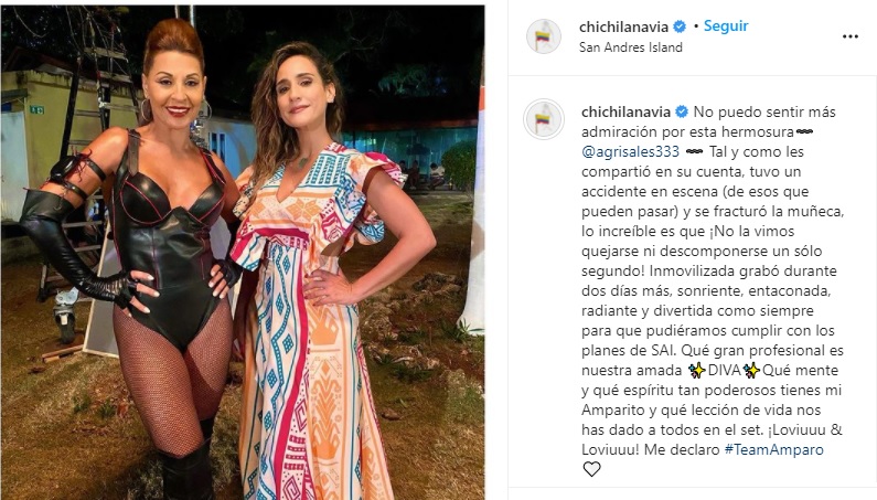 Chichila Navia y Amparo Grisales. Foto: Instagram @chichilanavia