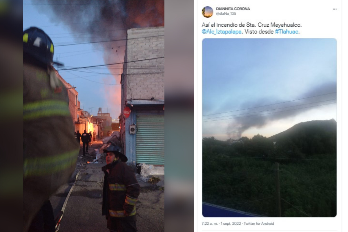 Usuarios en redes sociales compartieron material audiovisual en el que se observa el incendio a lo lejos (Twitter@@MrElDiablo8 / dIaNa_135)