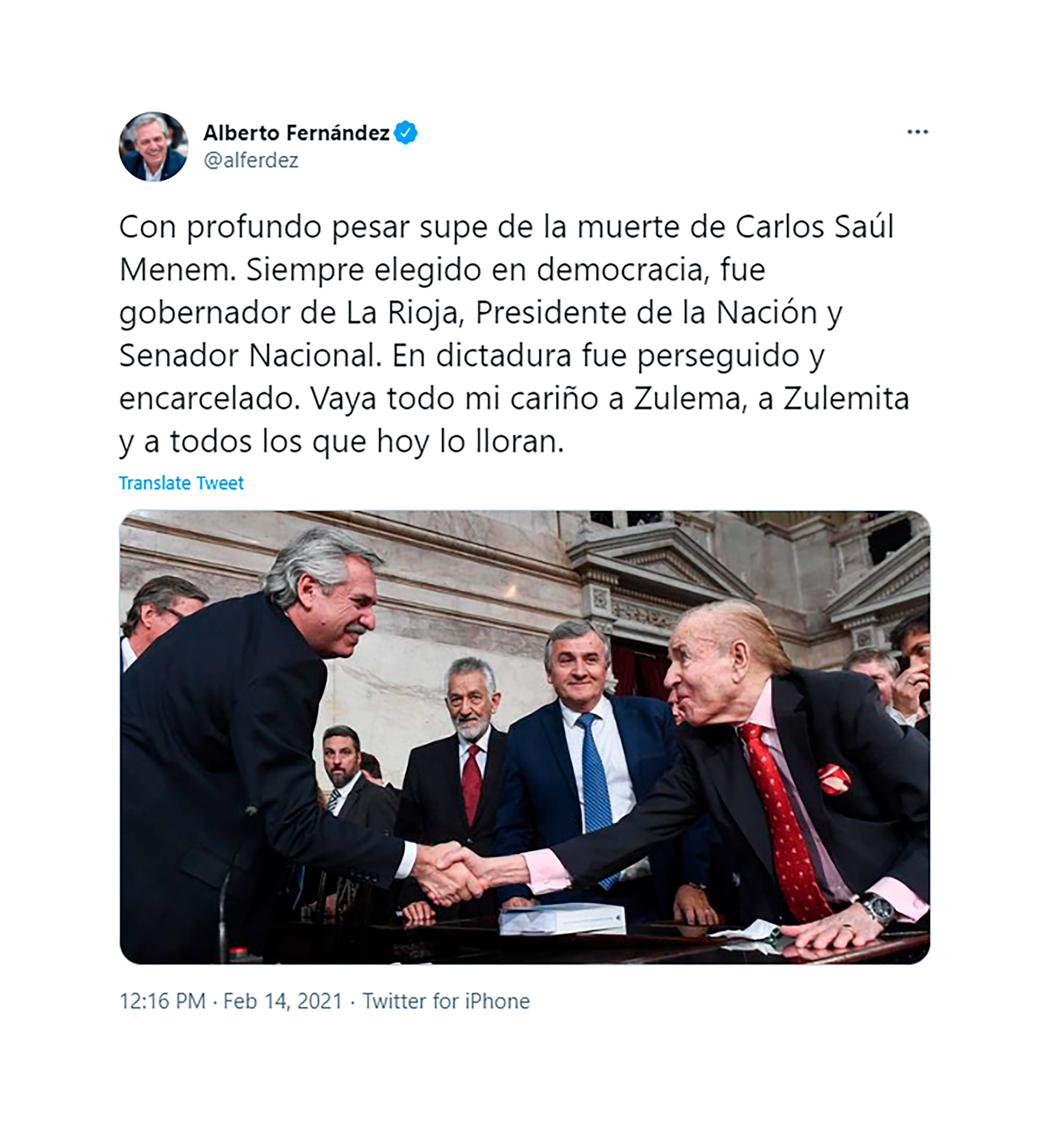 El mensaje del presidente Alberto Fernández