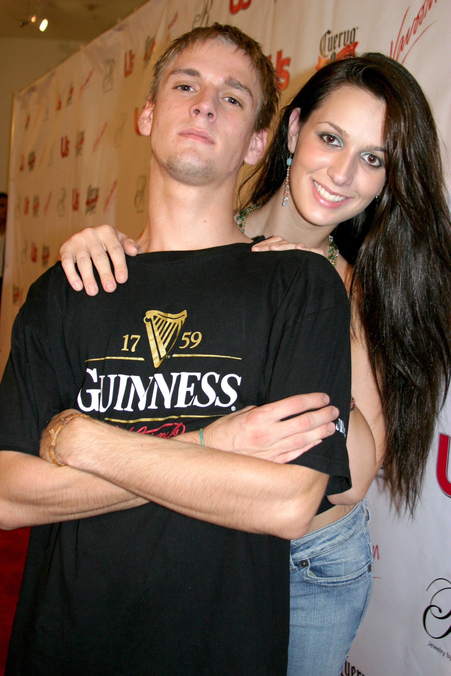 Aaron Carter con su hermana melliza Angel (Getty Images)