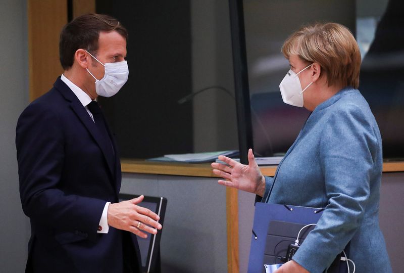 La canciller alemana Angela Merkel y el presidente de Francia Emmanuel Macron (Foto: Reuters)