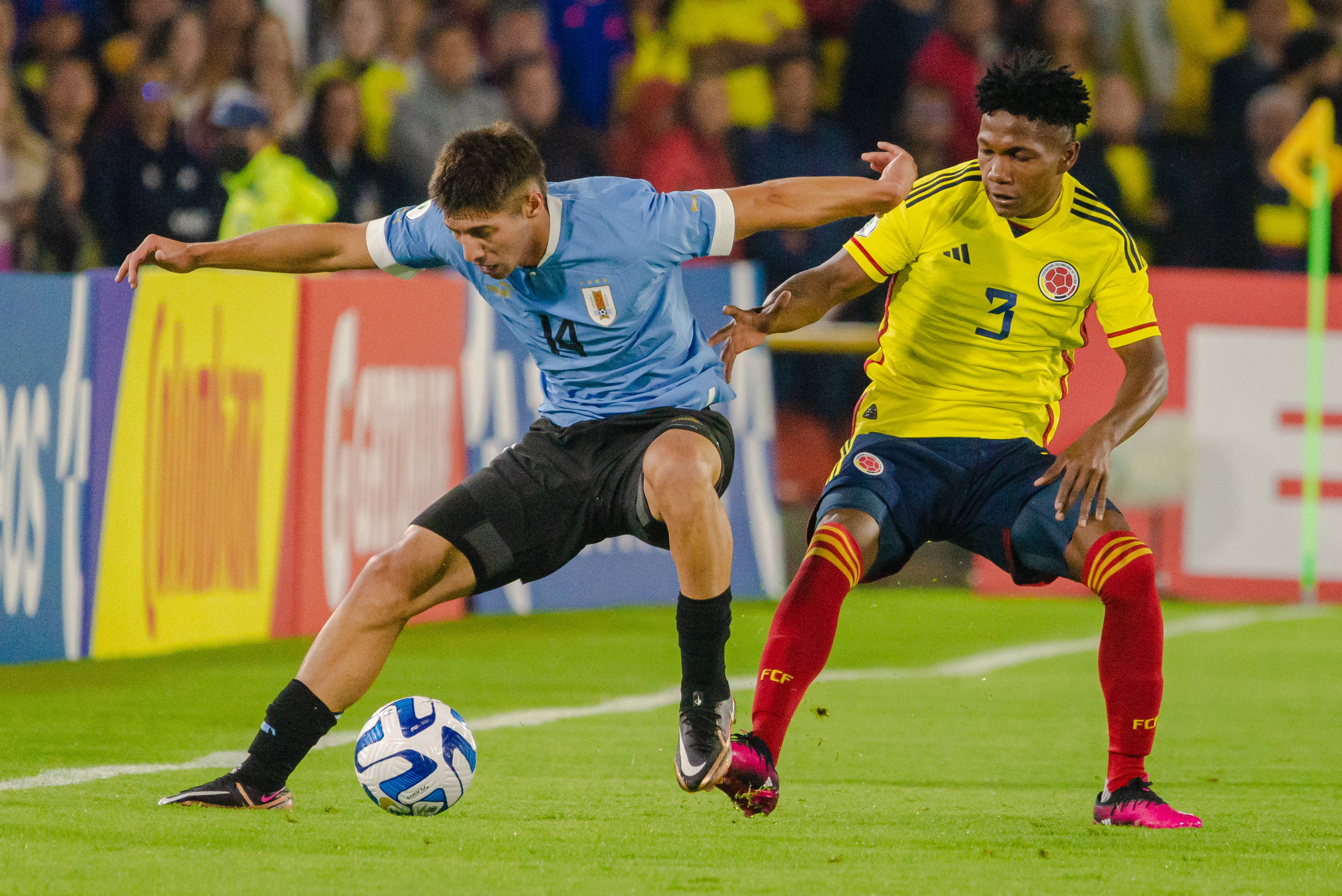 La selección Colombia perdió el invicto ante Uruguay en el inicio del hexagonal del Sudamericano sub-20