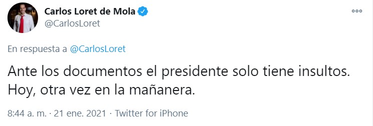 (Foto: Twitter/Carlos Loret)