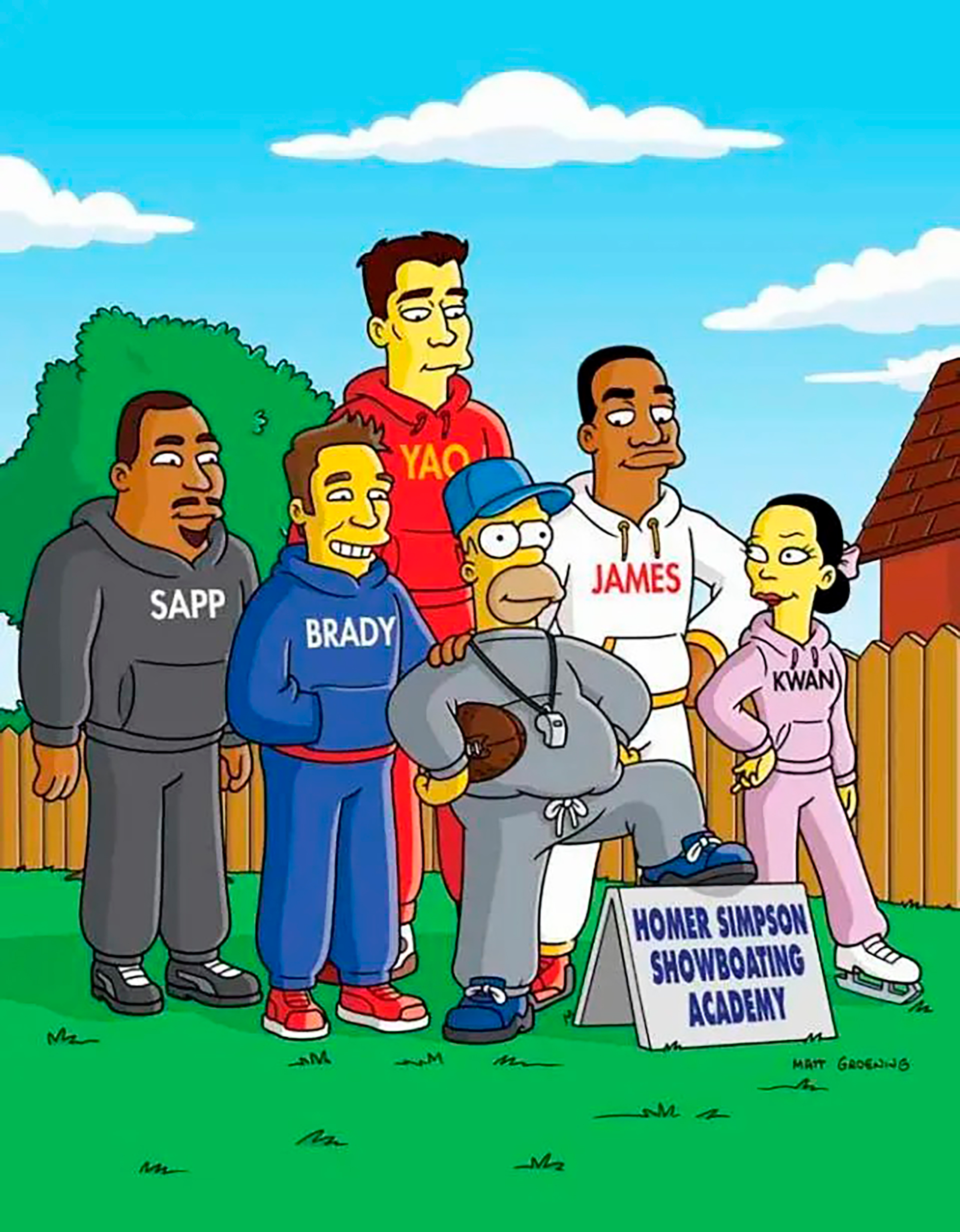 Warren Sapp, Tom Brady, Yao Ming, LeBron James and Michelle Kwan all appeared in The Simpsons