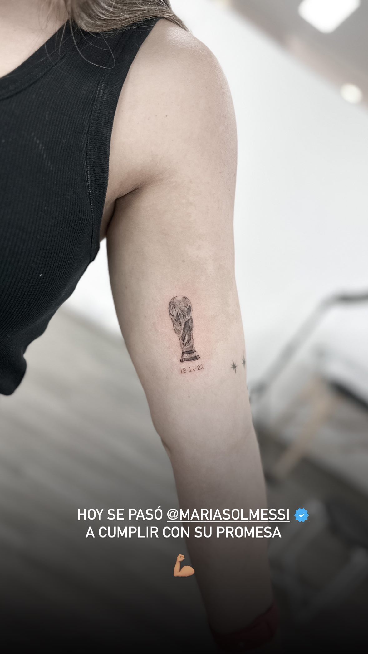 El tatuaje de la hermana de Messi realizado por Maxi Carreras.