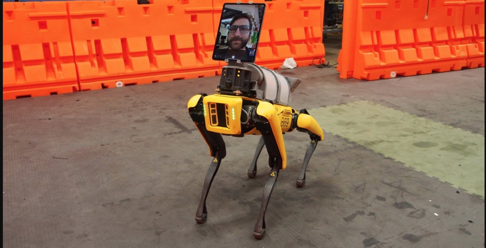 El robot integra una tablet por medio de la cual se pueden hacer videollamadas.