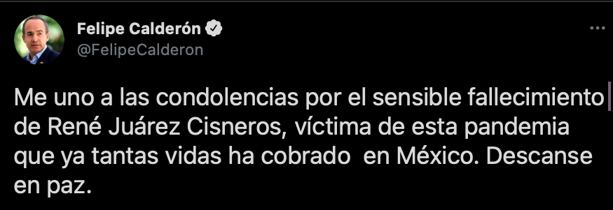 (Foto: captura de pantalla de Twitter @FelipeCalderón)