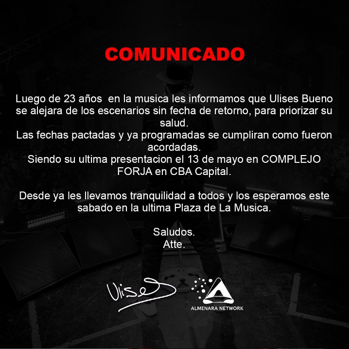 El comunicado de Ulises Bueno