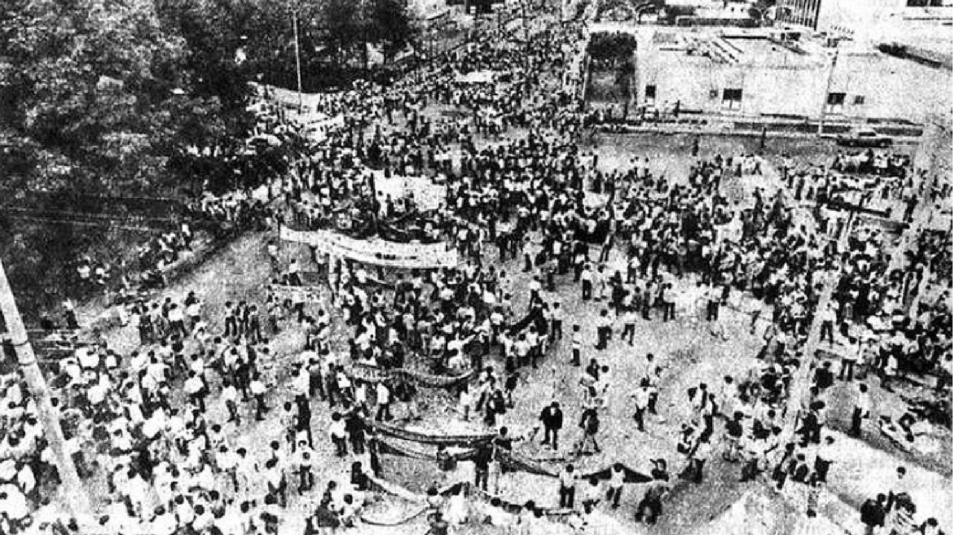 Manifestación estudiantil por la autonomía de Universidad de Nuevo León el 10 de junio de 1971 (Foto: Archivo)