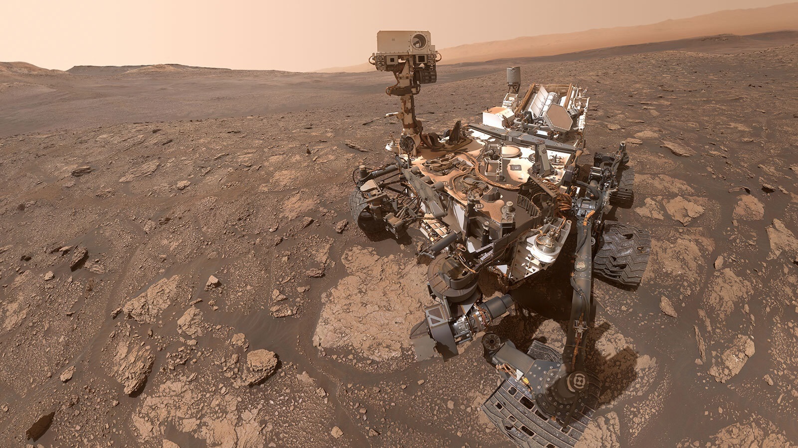 Imagen del "róver" de la Nasa "Curiosity" explorando el cráter Gale en el planeta rojo, en busca de Metano. Foto: Nasa/Cedida por el Instituto Nacional de Técnica Aeroespacial (INTA) del Ministerio de Defensa.  EFE
