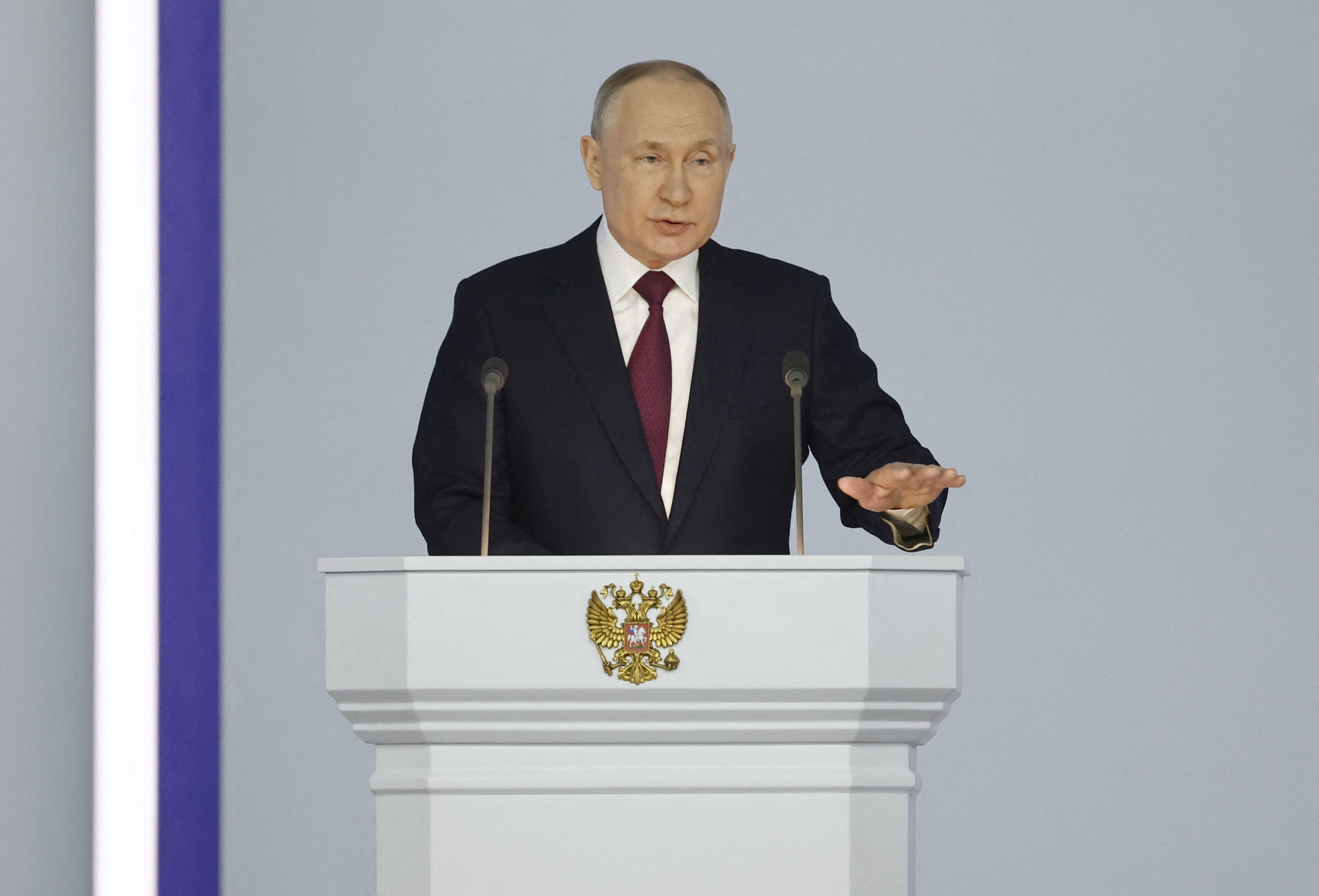 “Tengo que anunciar que Rusia suspende su participación en el nuevo tratado START”, dijo Putin (REUTERS)