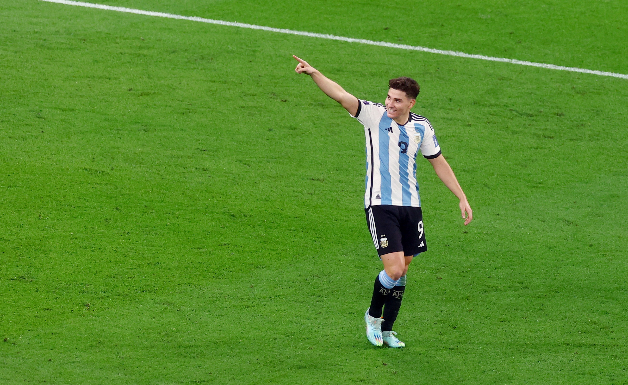 Julián Álvarez, el autor del segundo gol de Argentina (REUTERS/Paul Childs)