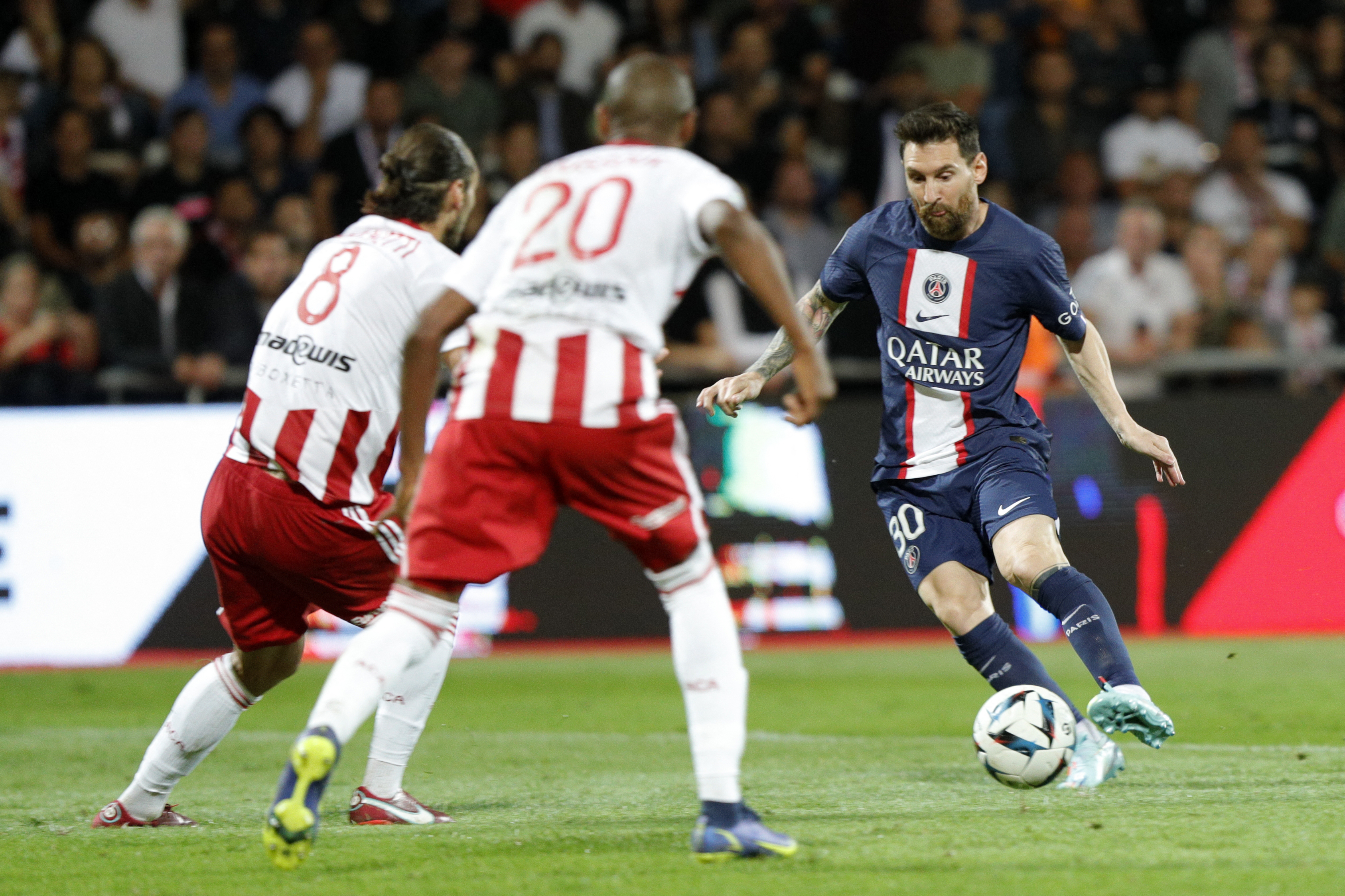 Lionel Messi dio una asistencia en la victoria del PSG ante el AC Ajaccio en la Ligue 1 (Foto: AFP)