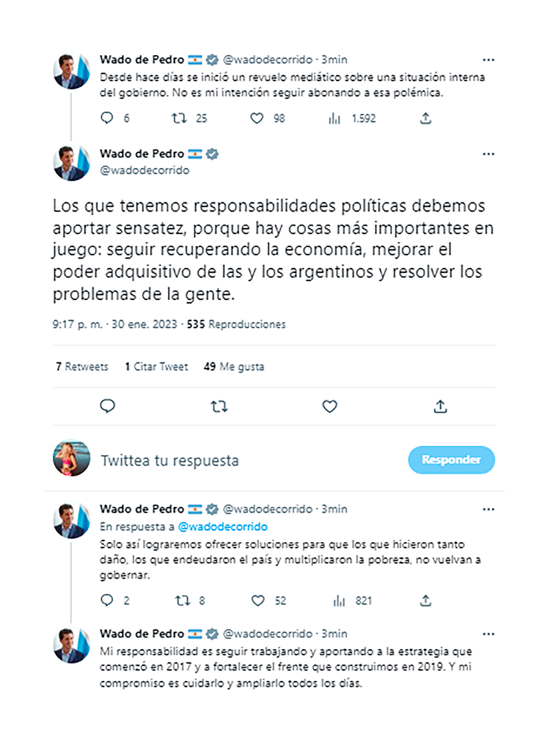 La publicación del ministro del Interior