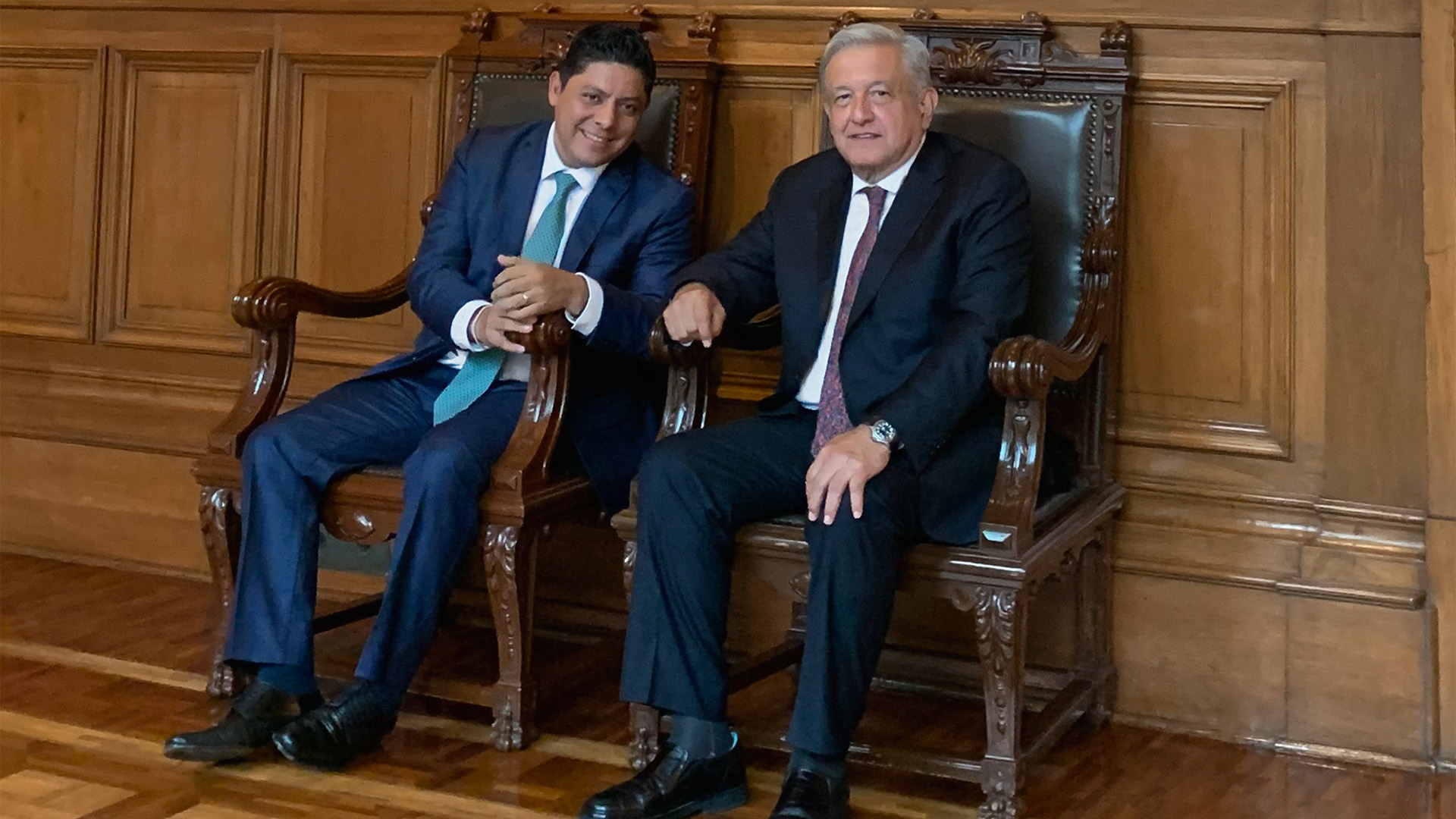 Ricardo Gallardo Cardona con el presidente Andrés Manuel López Obrador (Foto: Twitter@lopezobrador_)