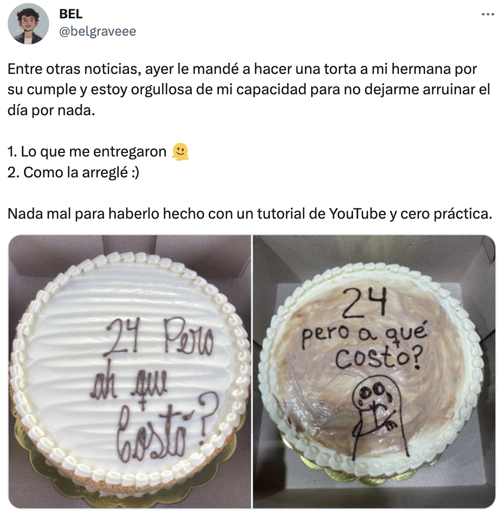 Compró una torta, el resultado fue un desastre y su truco para solucionarlo  se volvió viral - Infobae