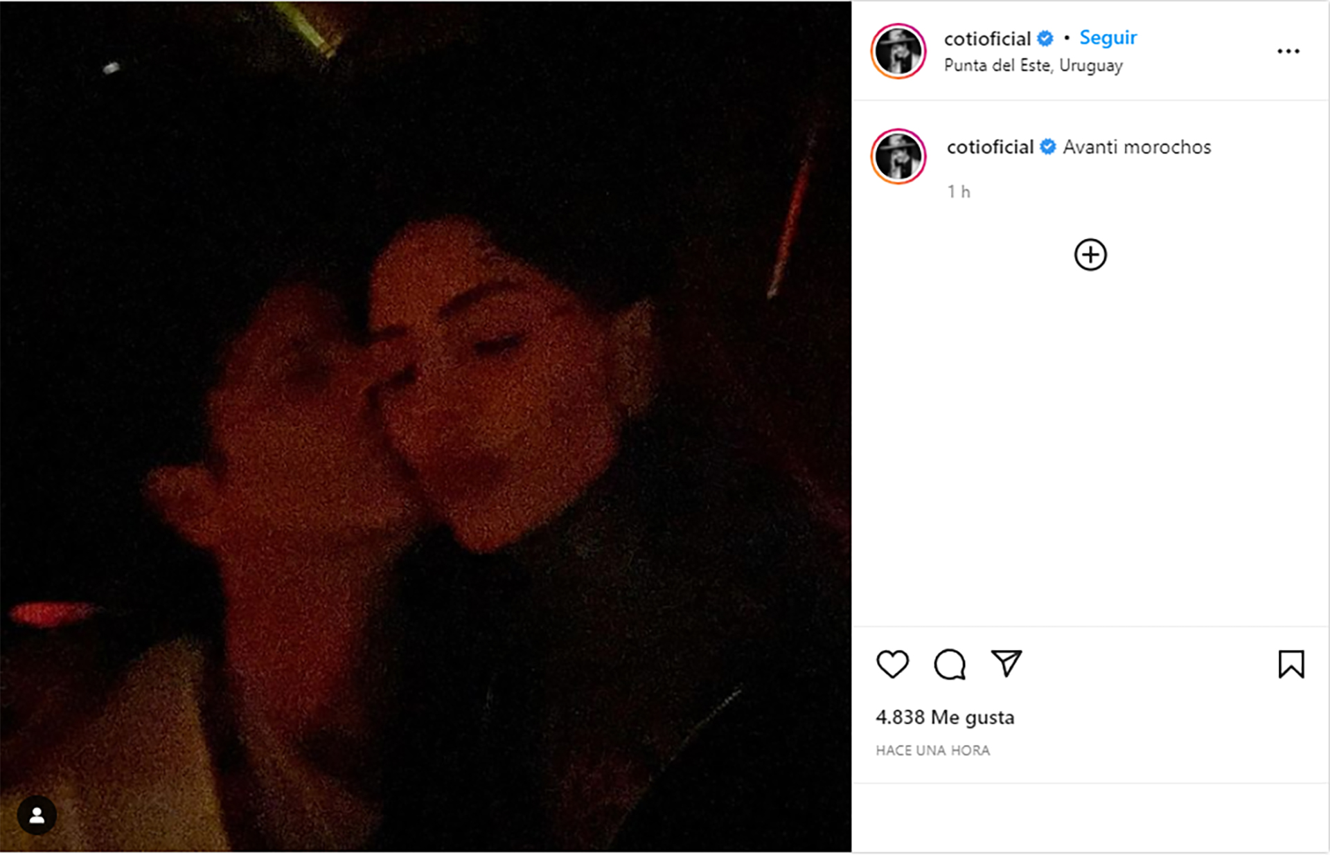 El romántico posteo de Coti Sorokin para despejar rumores de ruptura con Cande Tinelli (Foto: Instagram)