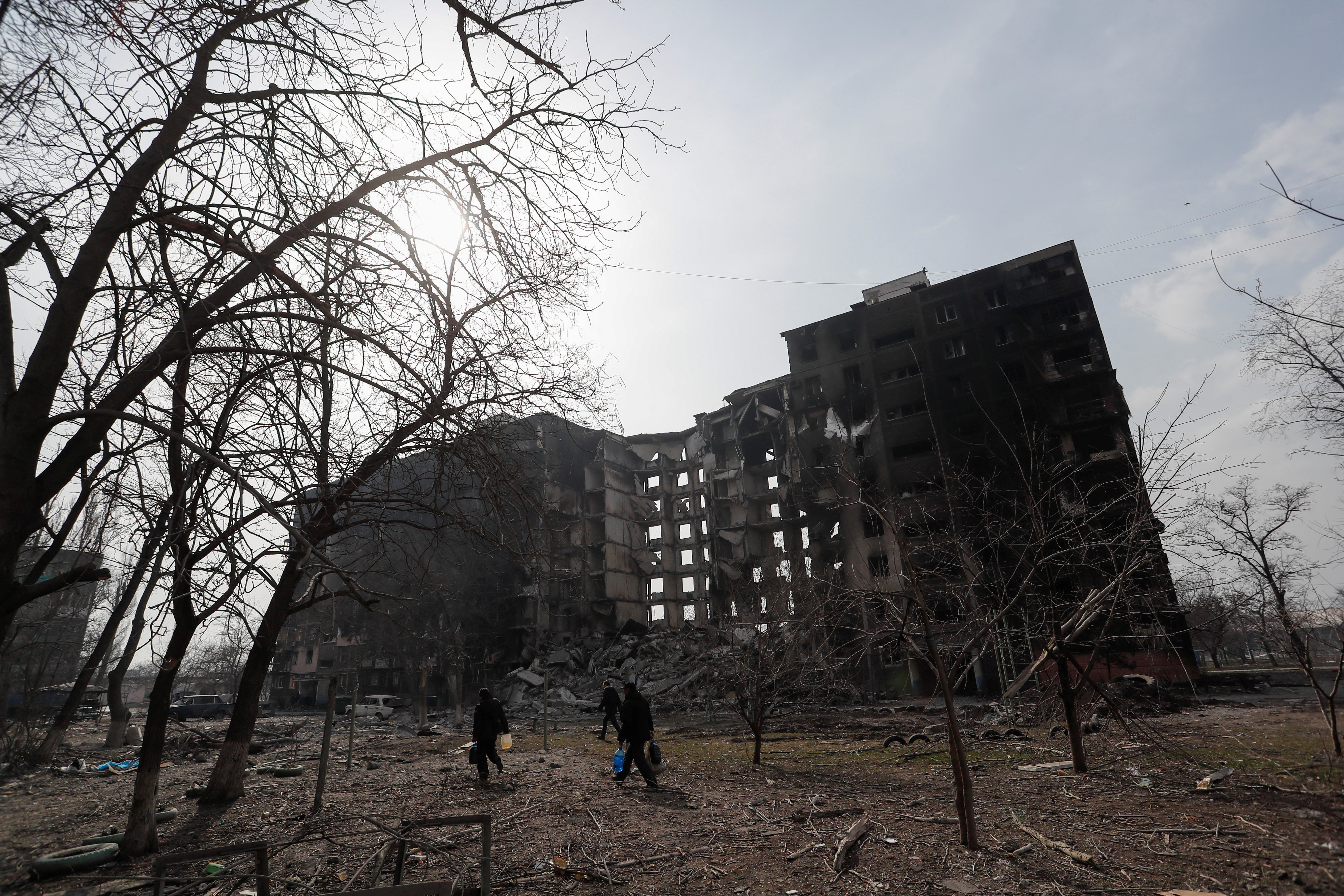 L'un des nombreux bâtiments détruits à Marioupol REUTERS/Alexander Ermochenko