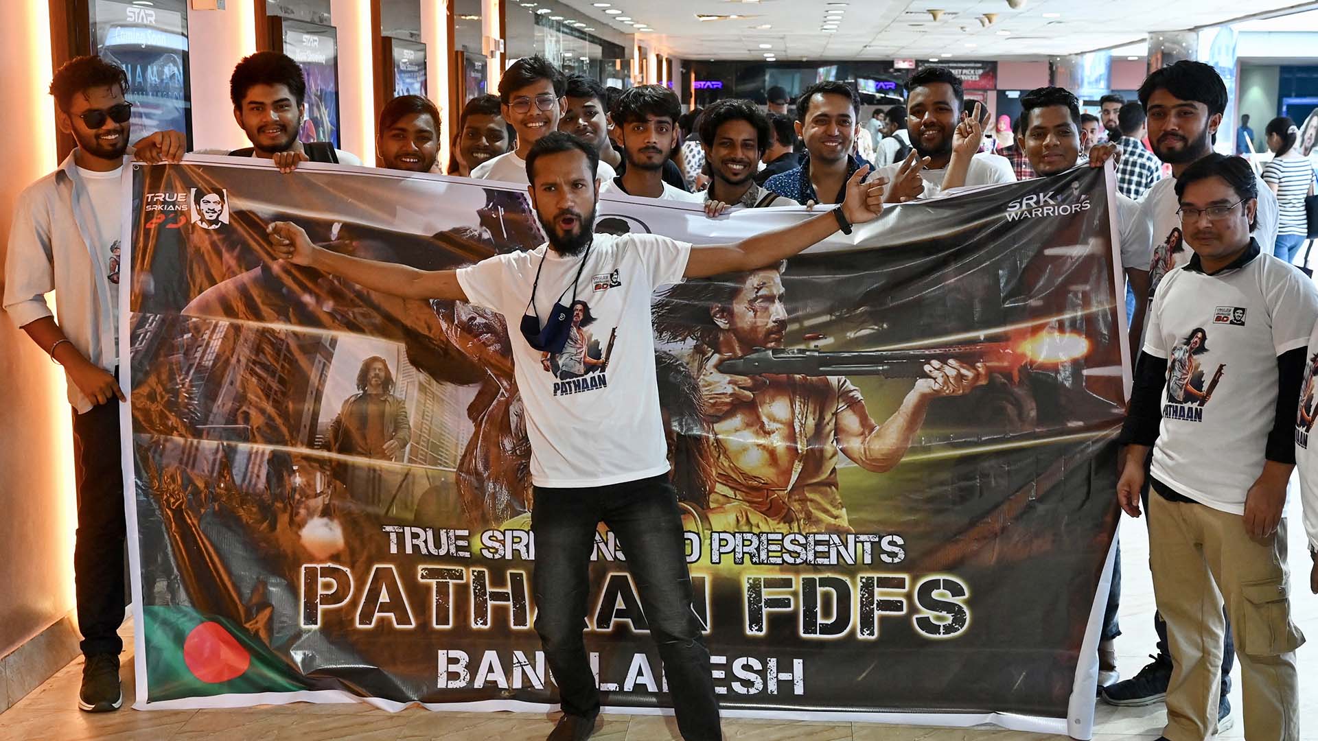 "Pathaan" is the first Bollywood film to be fully released in Bangladesh in more than half a century (AFP)