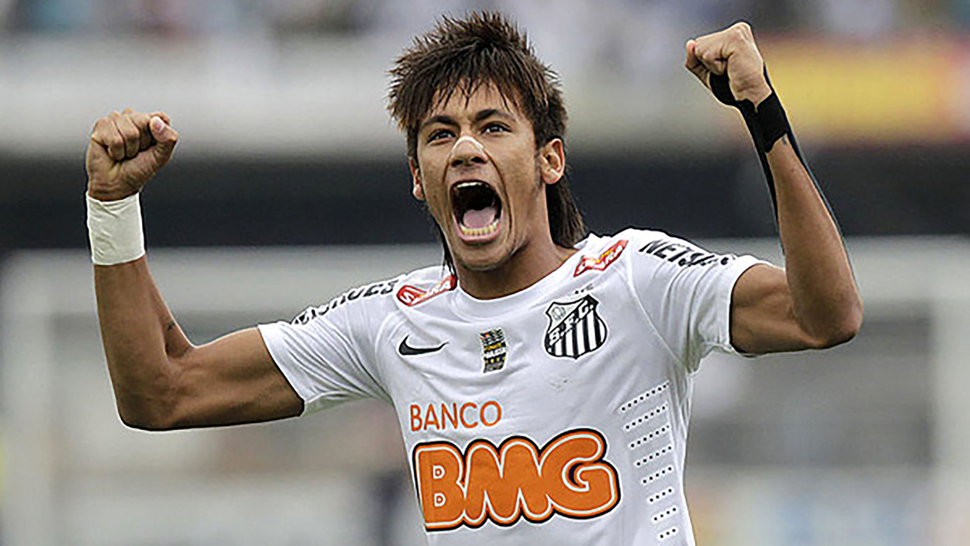 Neymar, cuando jugaba en el Santos de Brasil (EFE)