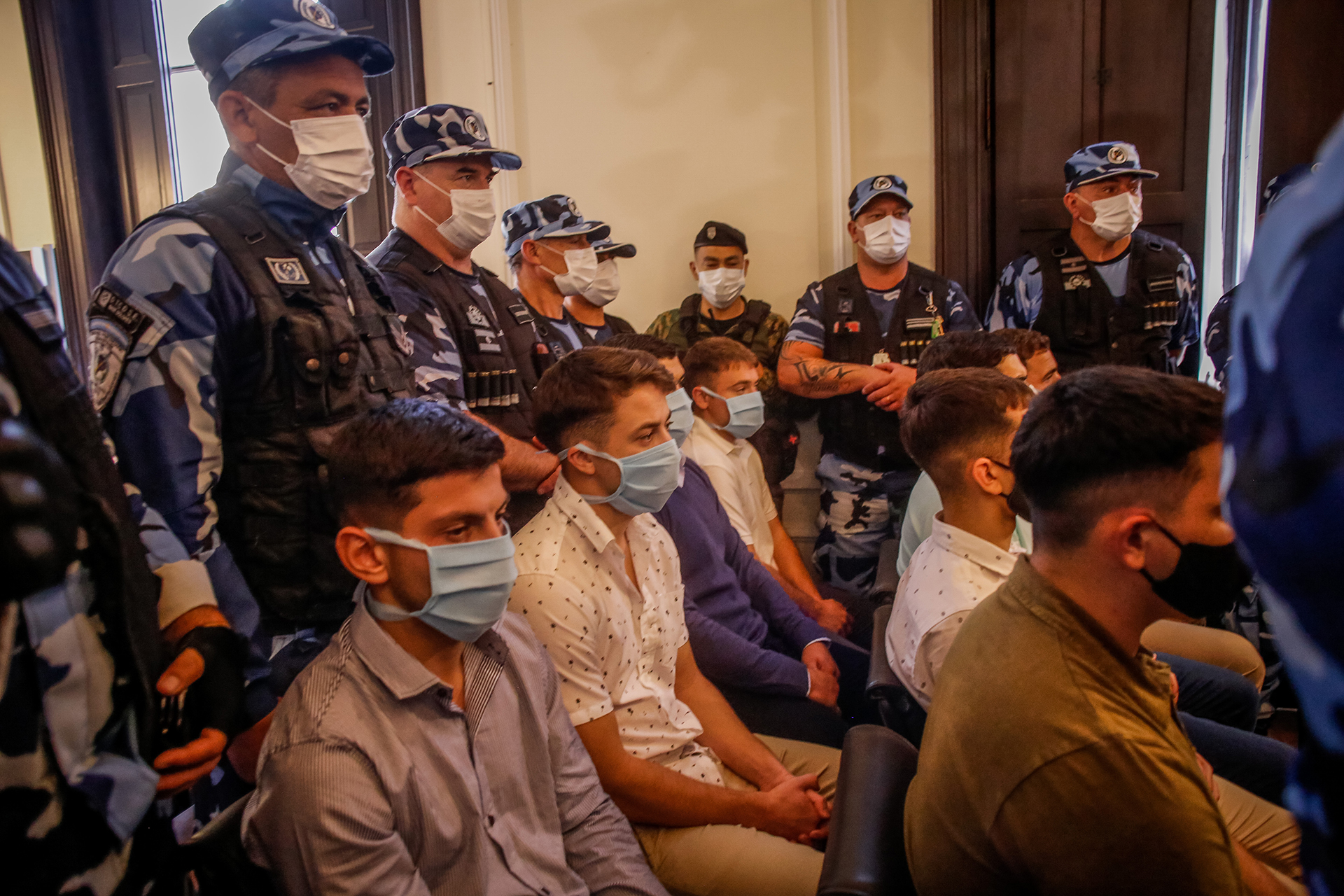 Los ocho acusados de matar a Fernando Báez Sosa enfrentan el juicio en su contra (Foto/Télam)