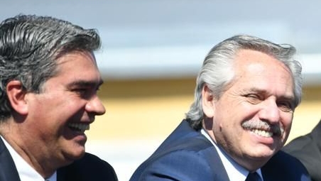 Jorge Capitanich junto al presidente Alberto Fernández. 