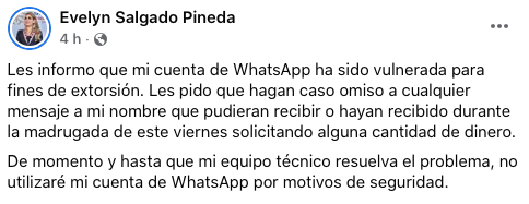 (Foto: Facebook Evelyn Salgado Pineda)