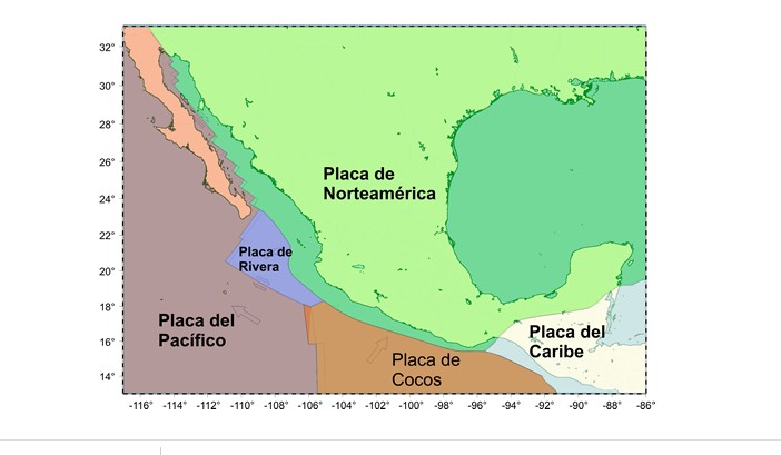México es una región sísmica constante debido a que se ubica entre cinco placas tectónucas, sin embargo lamayoría de temblores son pequeños e imperceptibles (UNAM)