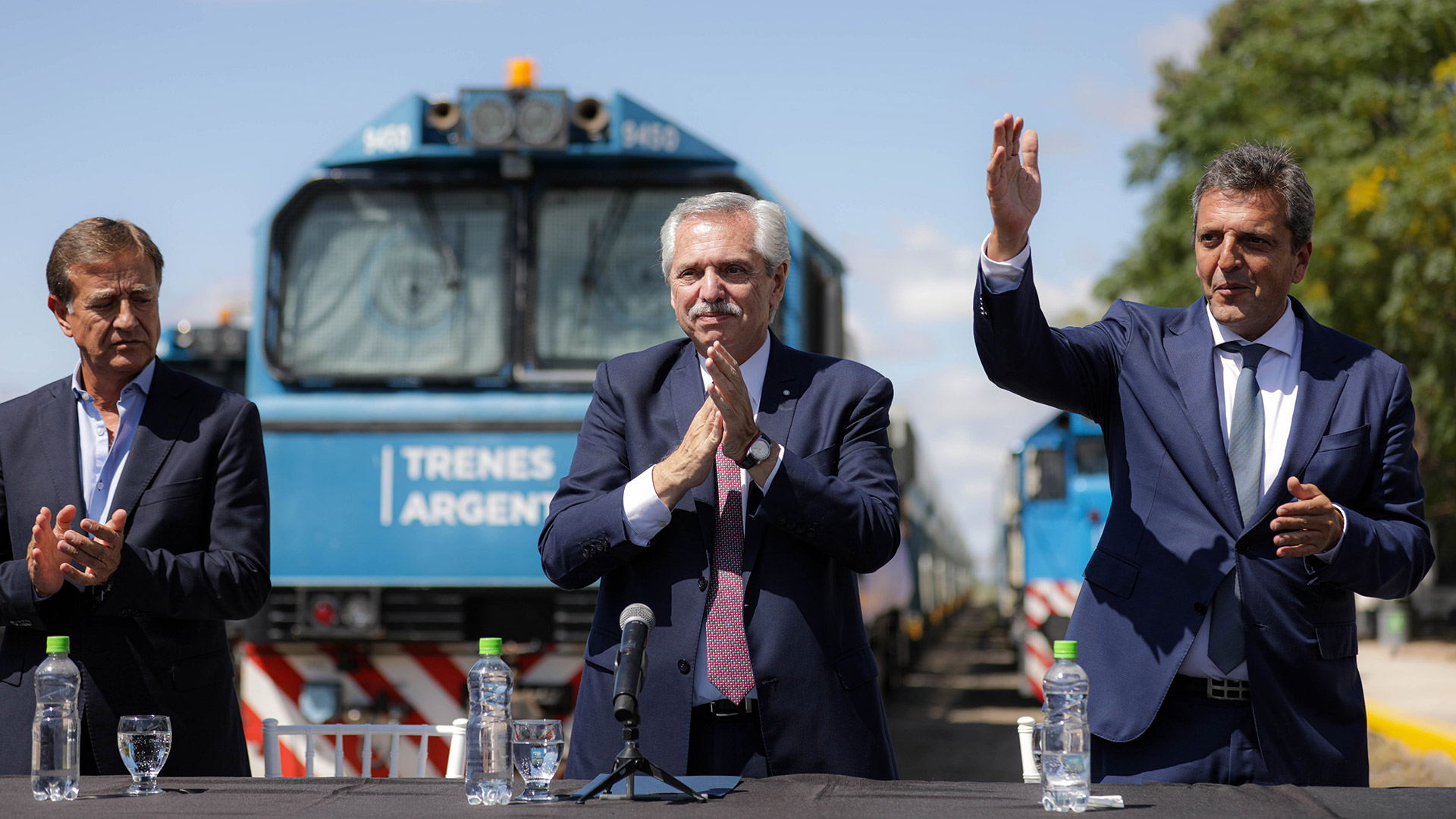 Juan Schiaretti, Alberto Fernández y Sergio Massa