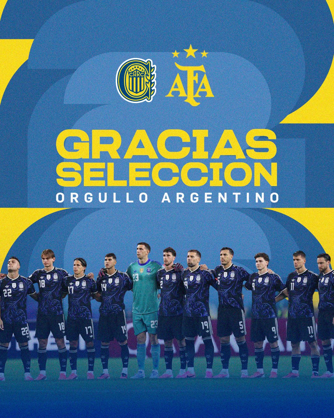 El posteo de Rosario Central para felicitar a la selecci&oacute;n argentina tras el Mundial: la foto sin Messi ni Scaloni que gener&oacute; controversia