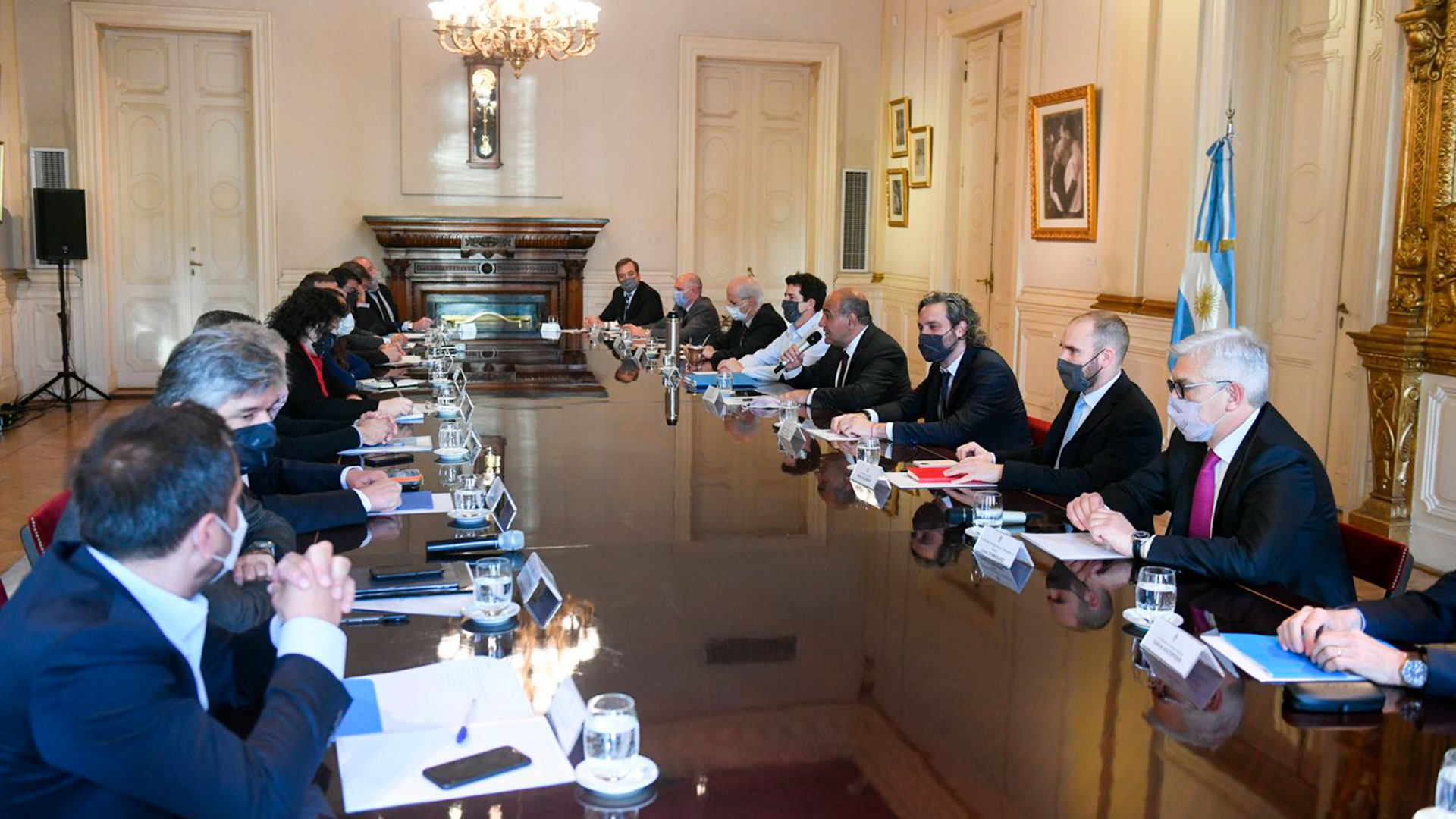 La primera reunión de Gabinete que realizó Juan Manzur a dos días de haber asumido, el 22 de septiembre. (Presidencia)