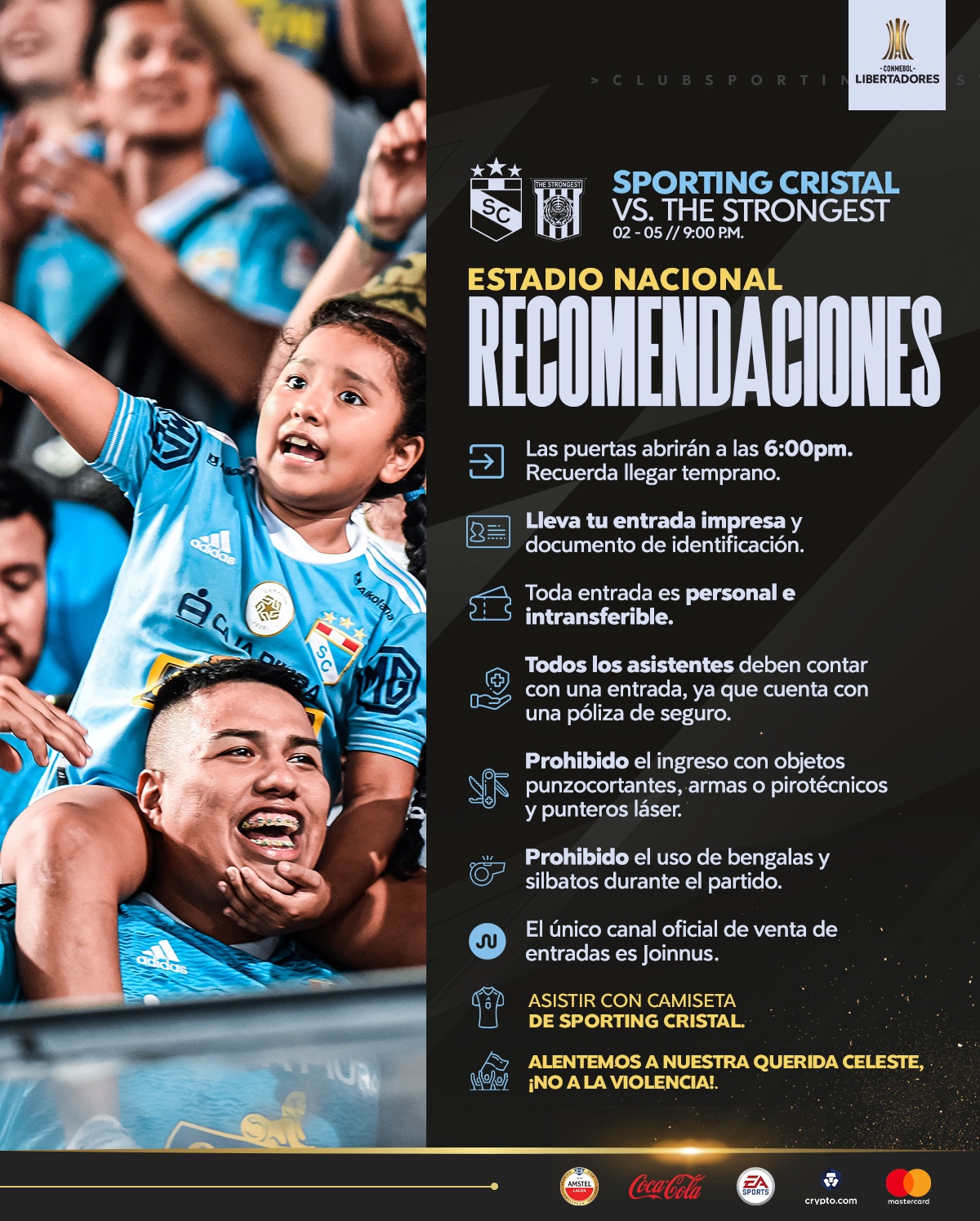 Recommendations for the Sporting Cristal match against The Strongest.