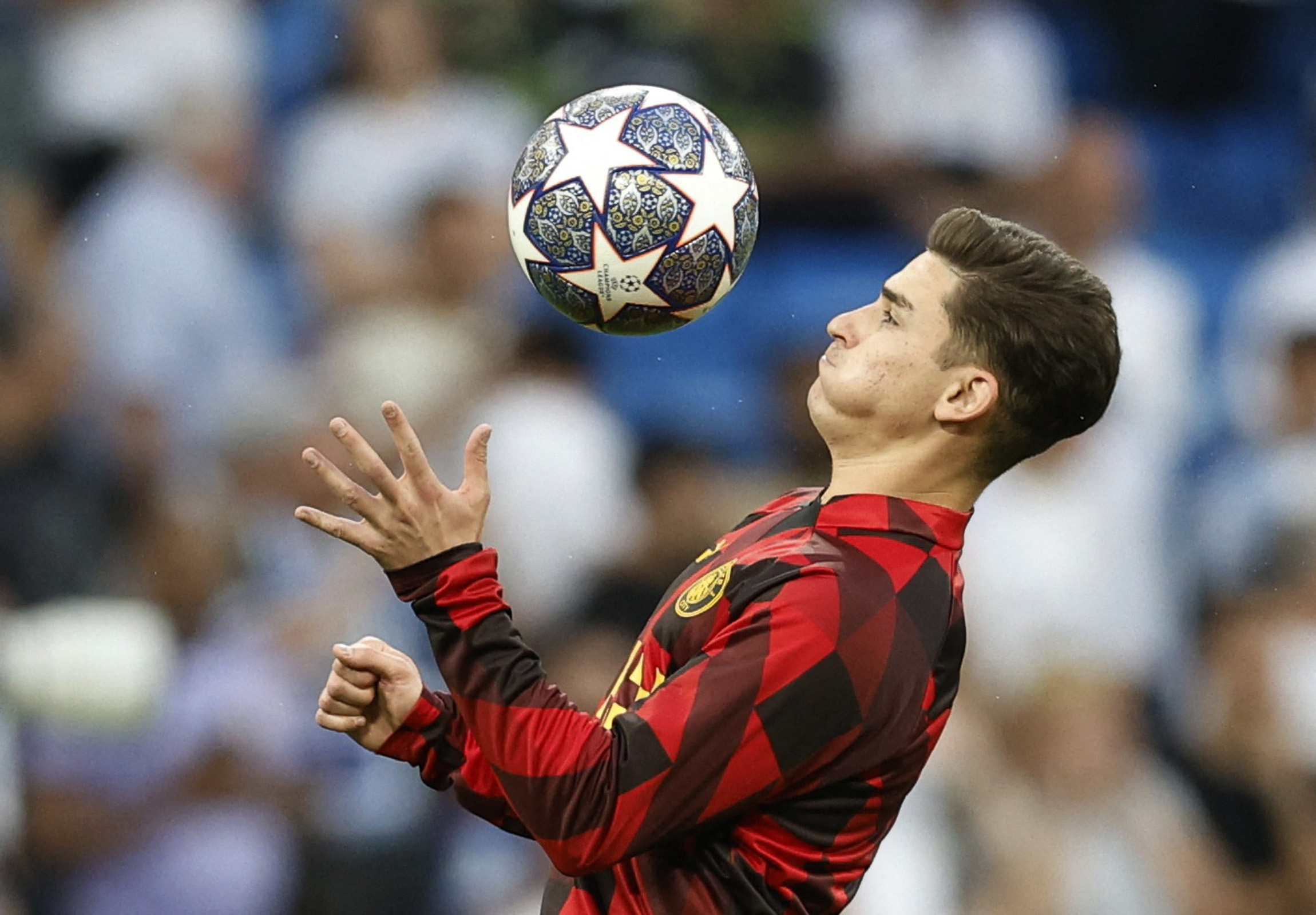 Julián Álvarez será suplente en el duelo de ida de las semifinales entre Manchester City y Real Madrid (REUTERS/Juan Medina)