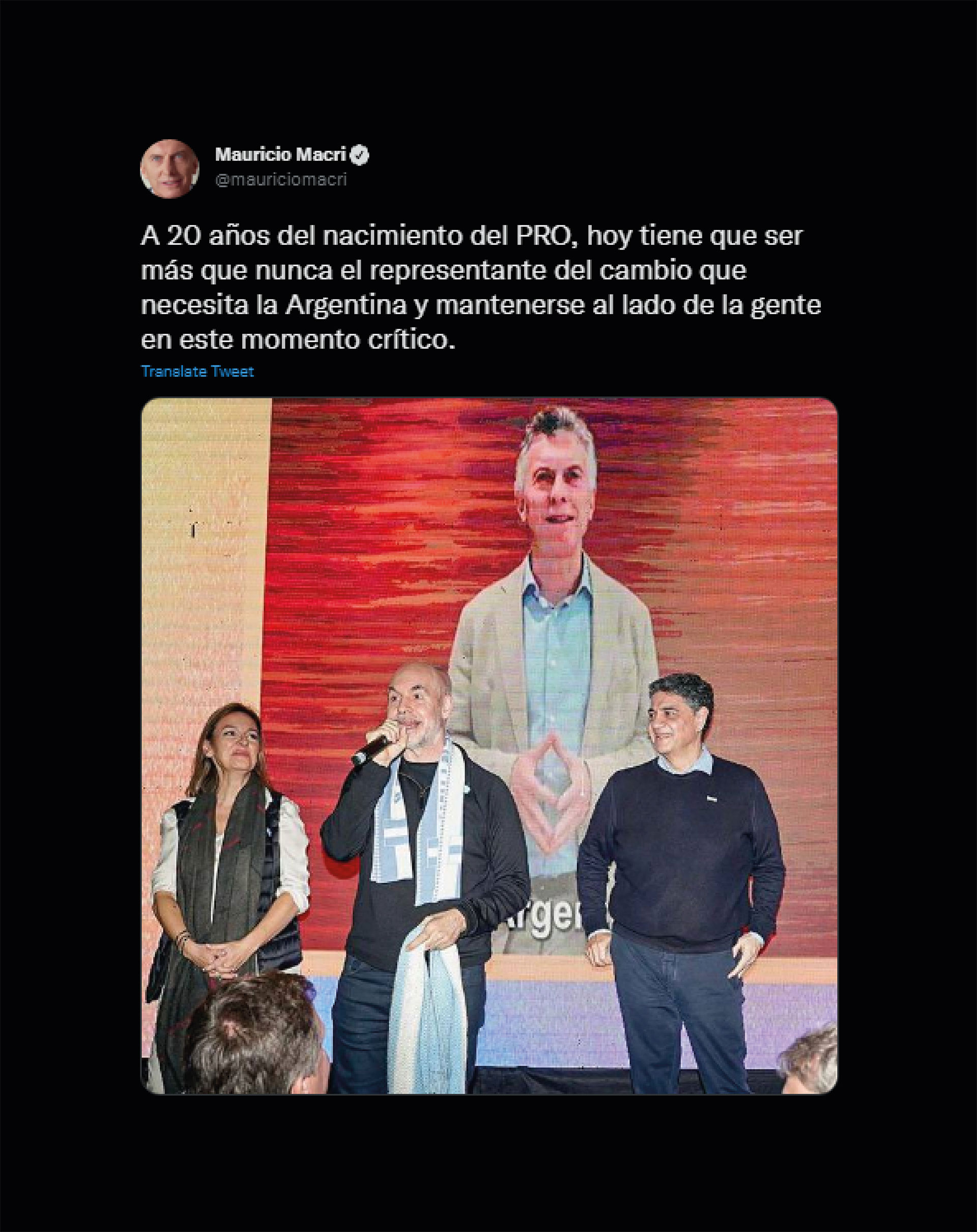 El tuit de Mauricio Macri que empodera a su primo y al jefe de Gobierno