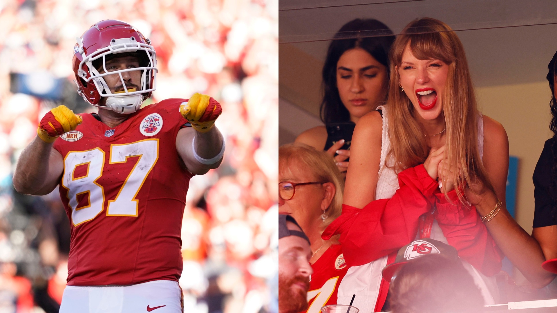 The Playoffs » Vendas de camisetas de Travis Kelce sobem quase 400% com  presença de Taylor Swift no Arrowhead » The Playoffs