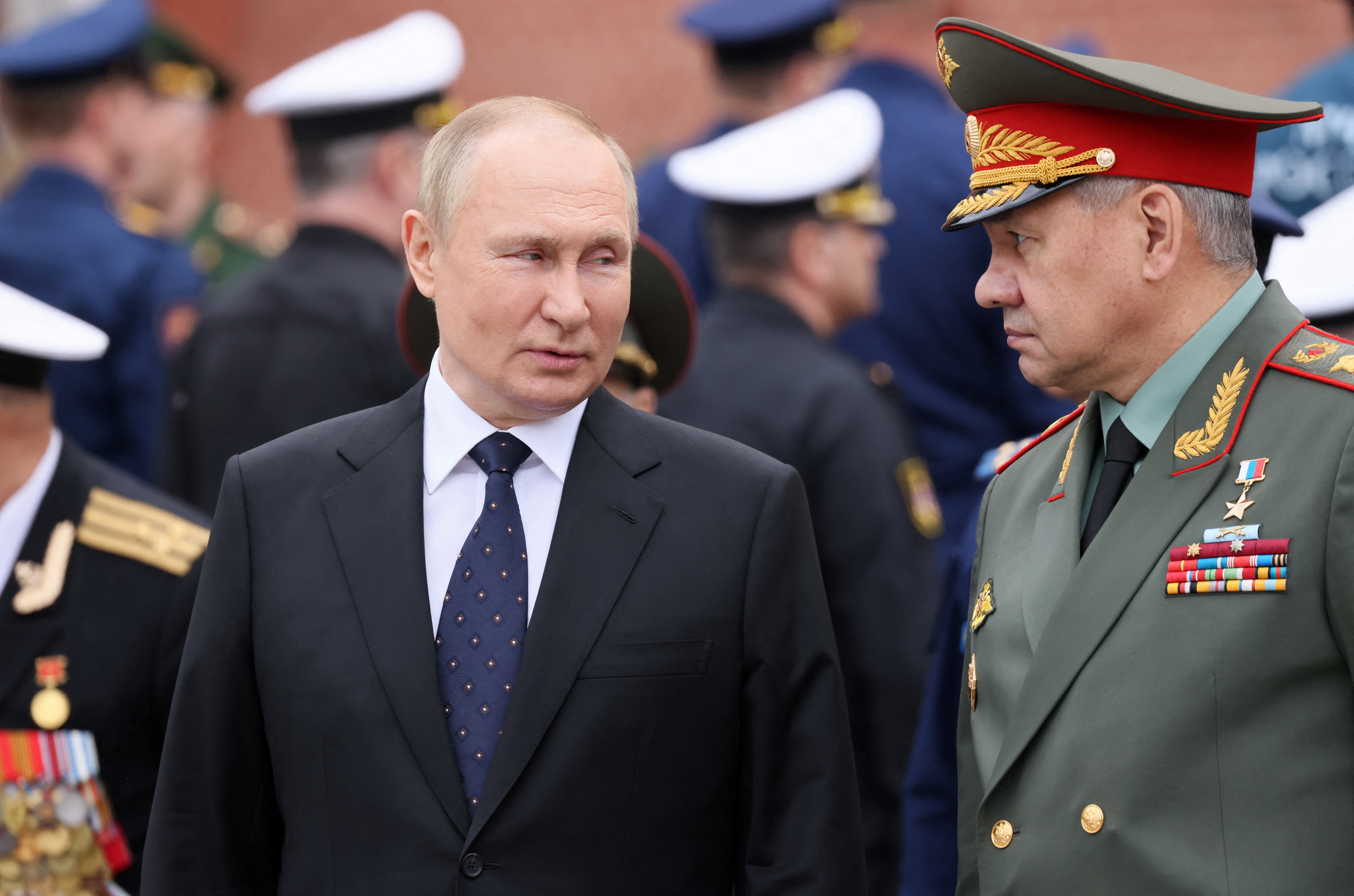 Russian President Vladimir Putin and Defense Minister Sergei Shoigu in a file photo from June 22, 2022 (Reuters)