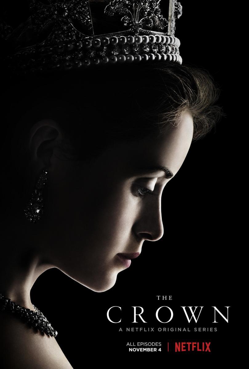 Póster oficial de "The Crown", primera temporada, con Claire Foy como Isabel II. (Netflix)
