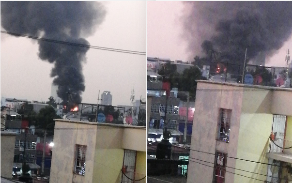 El incendio registrado en Tepito provocó grandes columna de humo negro
(Foto: Infobae)