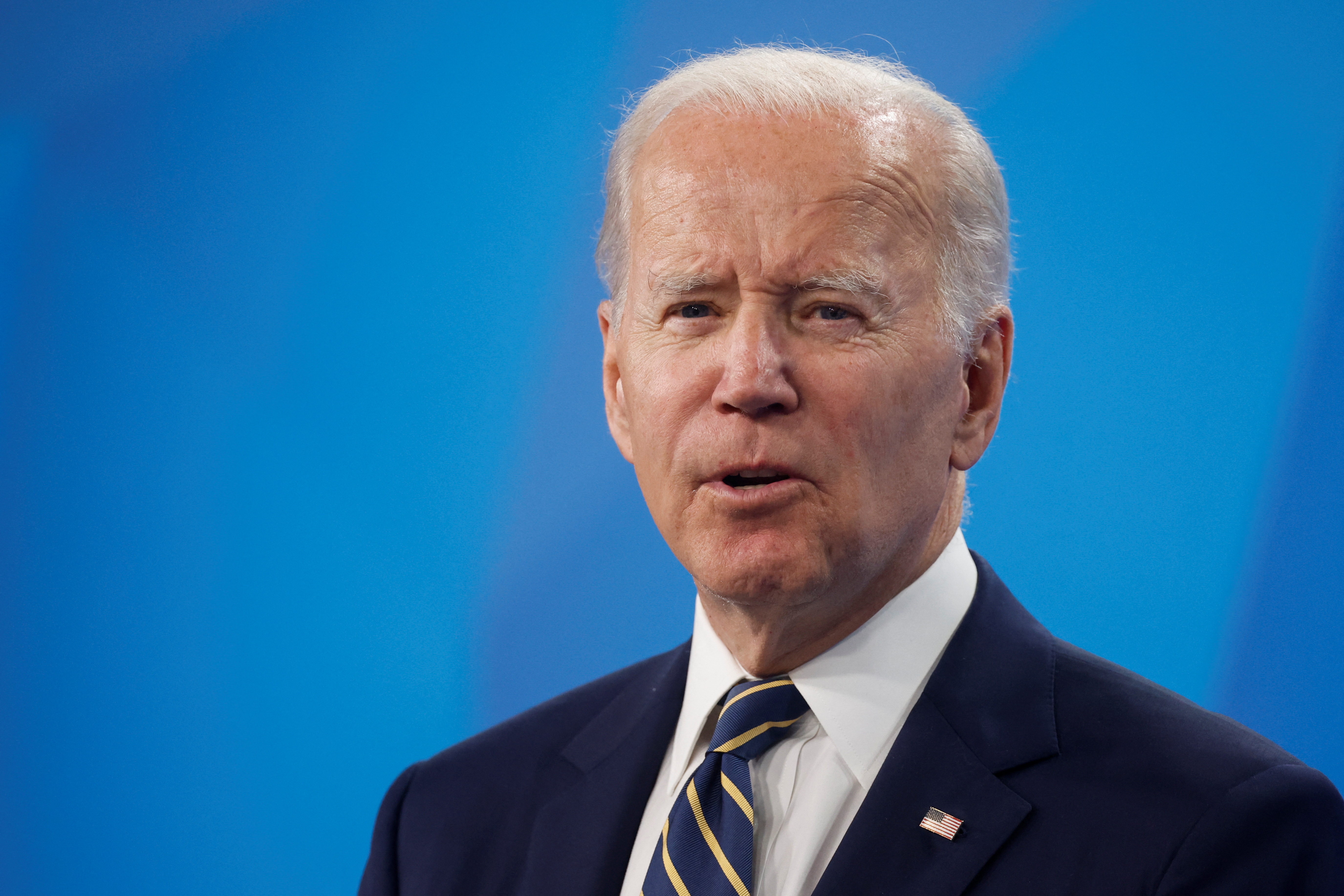 Joe Biden durante su conferencia de prensa antes de partir de la cumbre de la OTAN en Madrid (REUTERS/Jonathan Ernst)