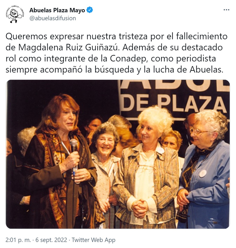 El recuerdo de las Abuelas de Plaza de Mayo para Magdalena