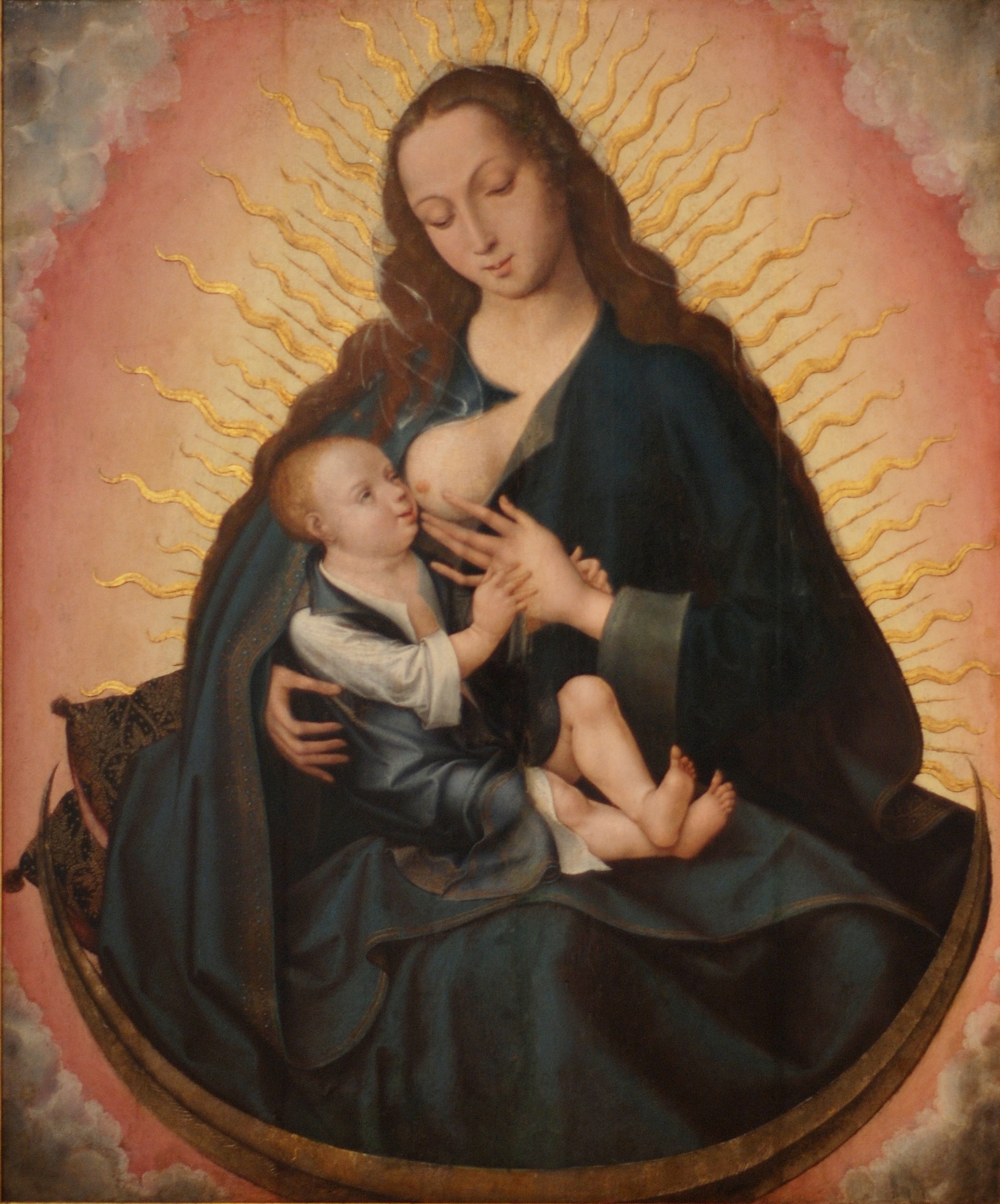 La Virgen Lactante, pintada en Brujas, de autor anónimo, que se exhibe en el Museo de Aveiro