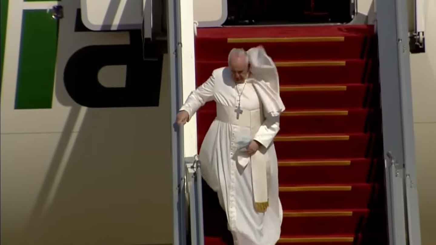 La llegada del Papa francisco a Irak