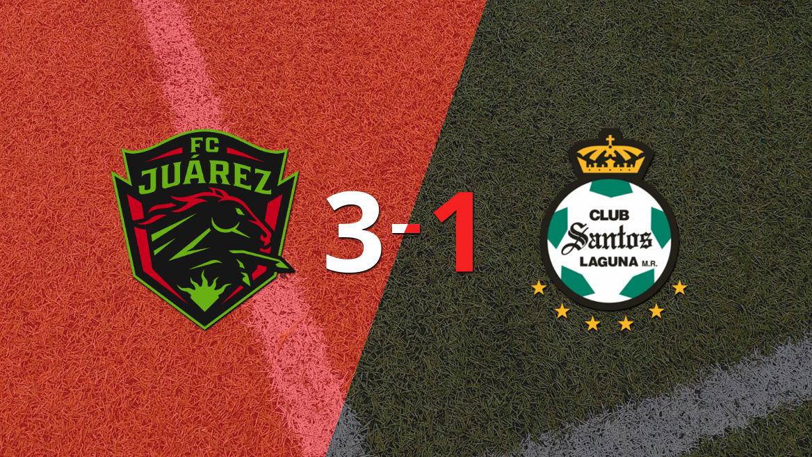 Con doblete de Gabriel Fernández, FC Juárez derrotó a Santos Laguna