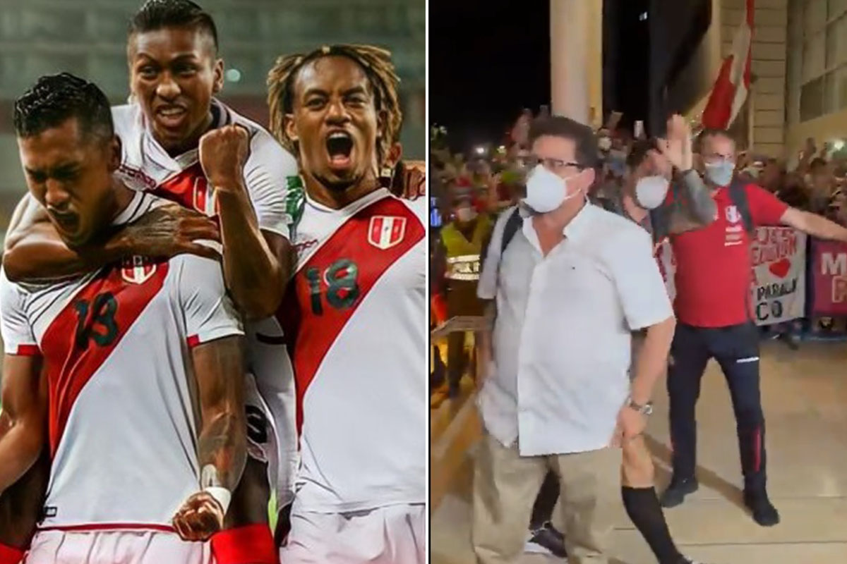 Los hinchas peruanos siempre presentes para alentar a la selección nacional en cualquier momento.