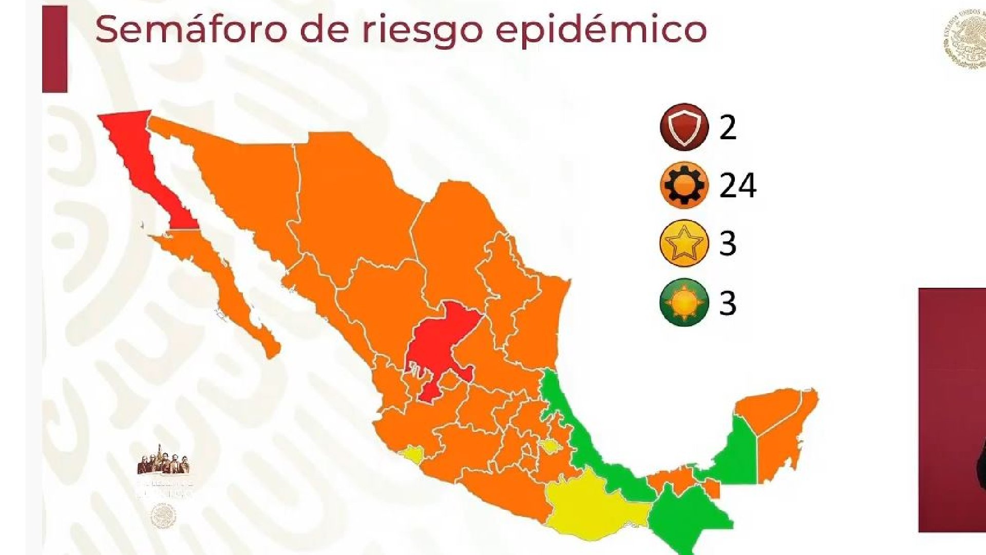 Chihuahua y Durango lograron abandonar el color rojo, respecto a la pasada actualización (Captura de pantalla)