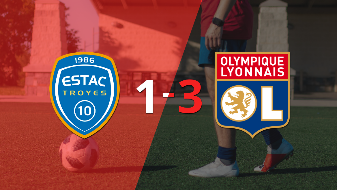 Olympique Lyon se impuso 3 a 1 en su visita a Troyes