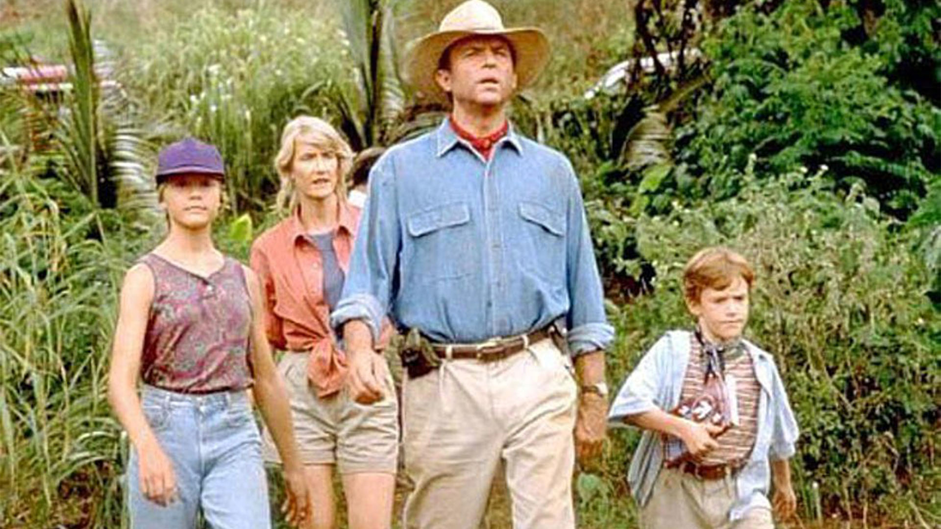 Ariana Richards, Laura Dern, Sam Neill y Joe Mazzello, protagonistas de la primera película de la saga de Jurassic Park