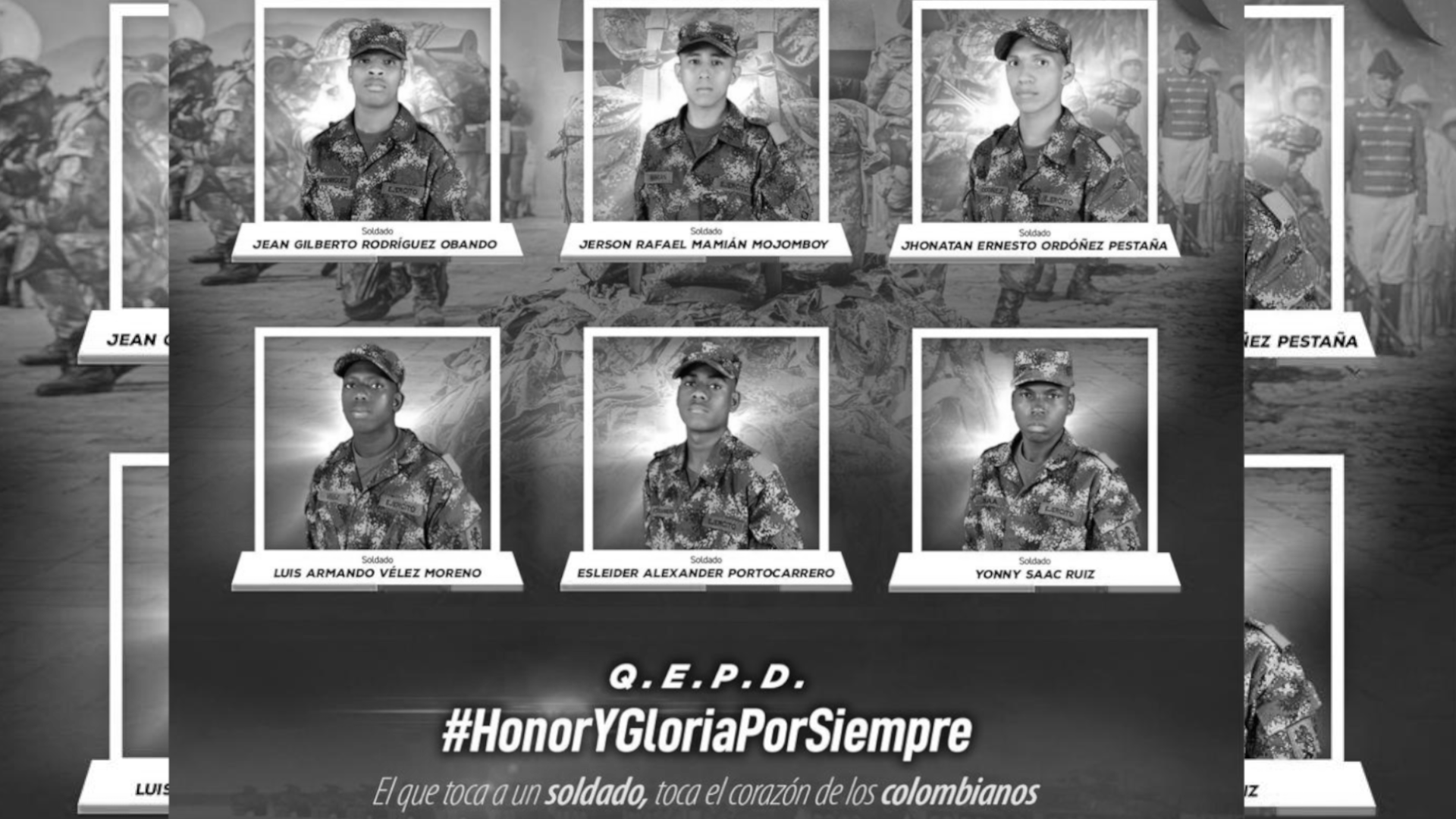 Soldados muertos en Buenos Aires (Cauca) recibieron homenaje fúnebre en Cali. (Ejército Nacional de Colombia)