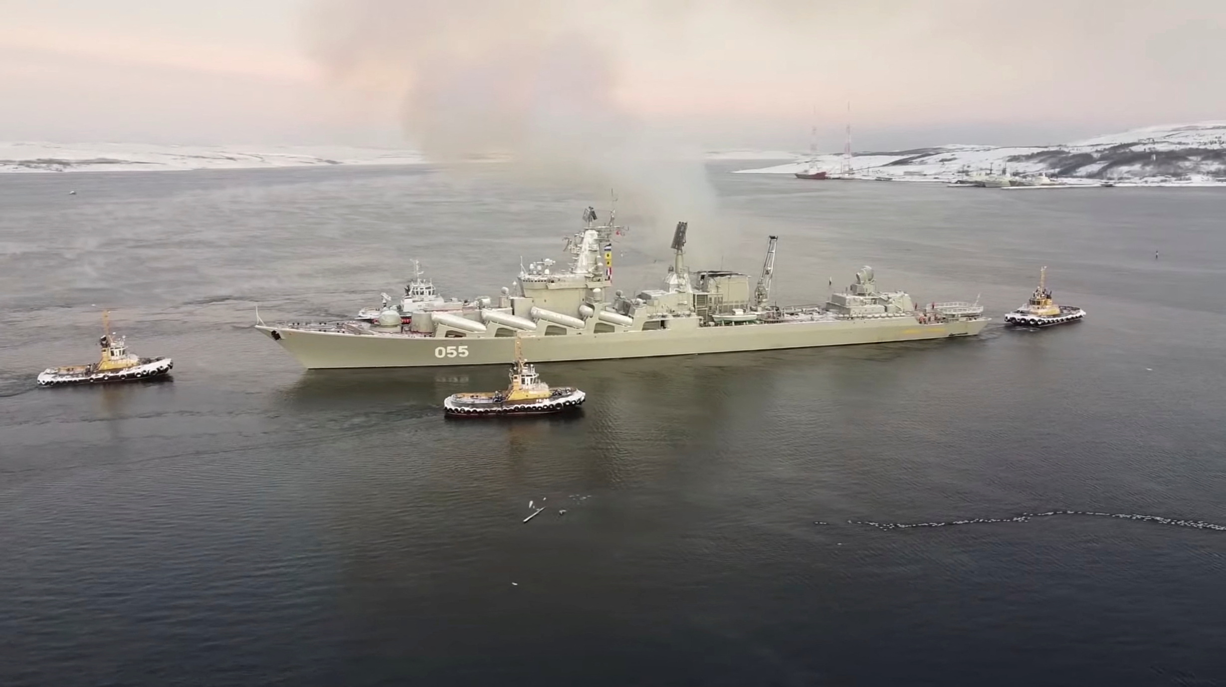 Barco militar ruso en el mar del norte
